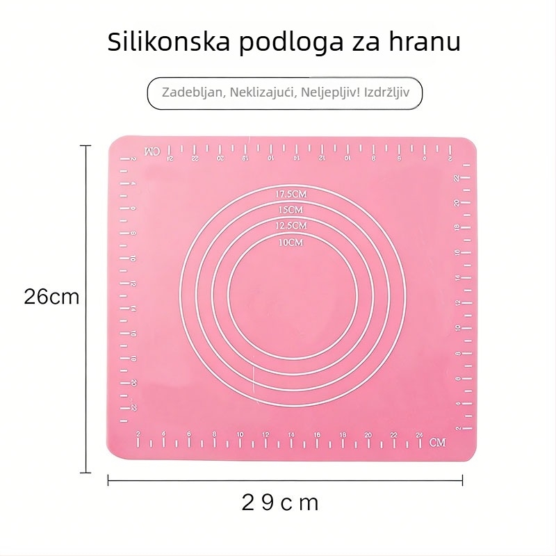 Platinska silikon podloga za pečenje tijesta i peciva, mjerni podložak za mijesanje, prehrambena klasa podloga za tijesto, podloga za razvlačenje tijesta