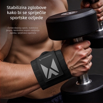 Muške narukvice za zapešće za fitness, kompresijske trake za zapešće, podrška zapešću za sport, dizanje utega i mrtvo dizanje