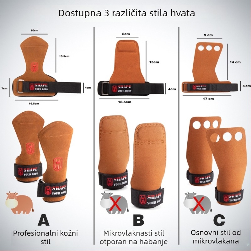 Worthdefence kožni zaštitni dlanovi za dizanje utega – zaštita zapešća i fitness rukavice za muškarce i žene, protuklizni zahvat za zgibove i mrtva dizanja
