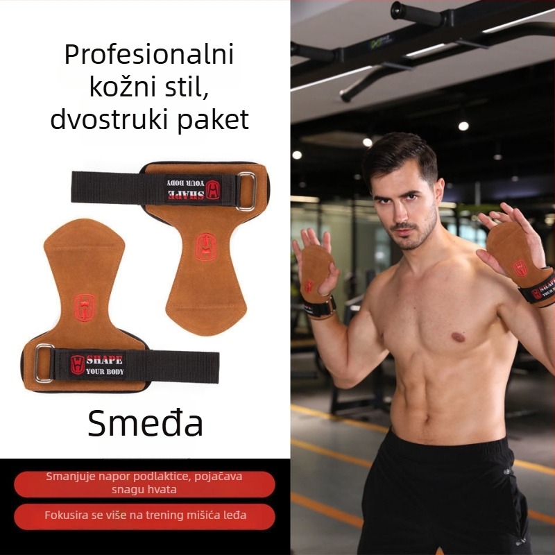 Worthdefence kožni zaštitni dlanovi za dizanje utega – zaštita zapešća i fitness rukavice za muškarce i žene, protuklizni zahvat za zgibove i mrtva dizanja