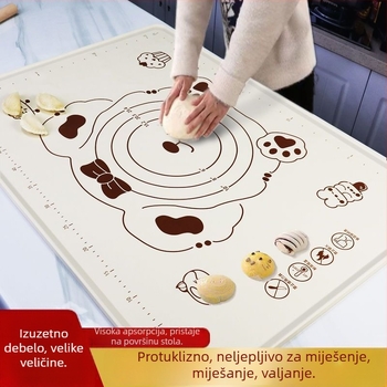 Silikonska podloga za mijesanje tijesta, debela daska za tijesto, podloga za tijesto za domaće pečenje, kućni alat za pečenje, valjak za tijesto