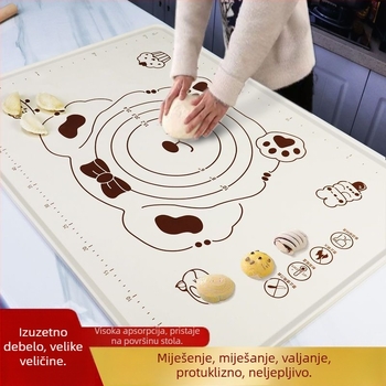 Silikonska podloga za mijesanje tijesta, debela daska za tijesto, podloga za tijesto za domaće pečenje, kućni alat za pečenje, valjak za tijesto