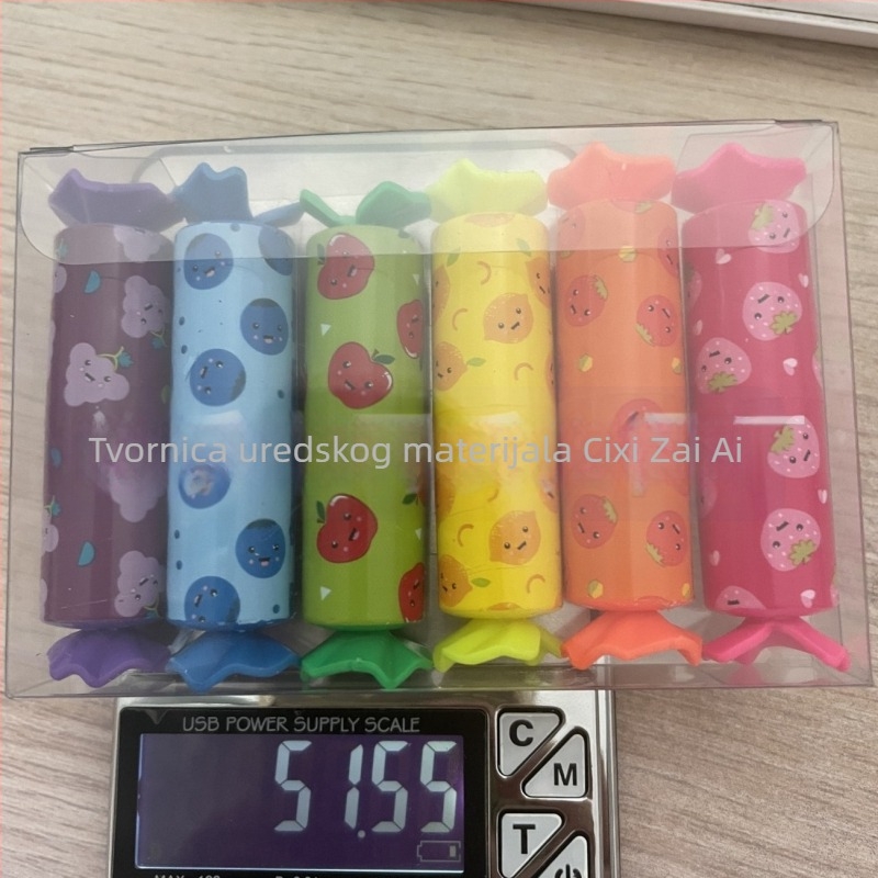 Marker za podcrtavanje s motivom jagode u obliku bombona