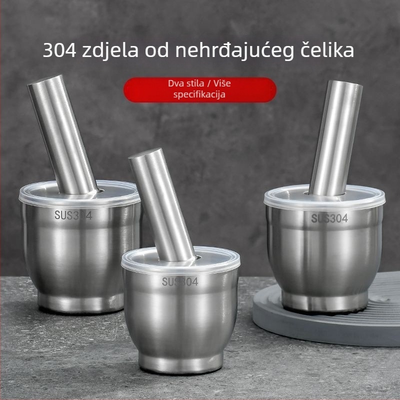 Nehrđajući čelični mašer i mortar za češnjak, ručni kuhinjski alat