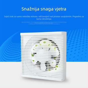 Ventilator za kupaonicu 6–12 inča sa staklenim zidom, mrežastim lamelama, kvadratni za kućnu upotrebu