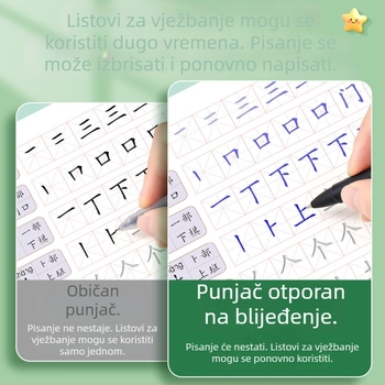 Refil za kaligrafsko pero s velikim kapacitetom, koji se sam briše i blijedi, poseban utor refila