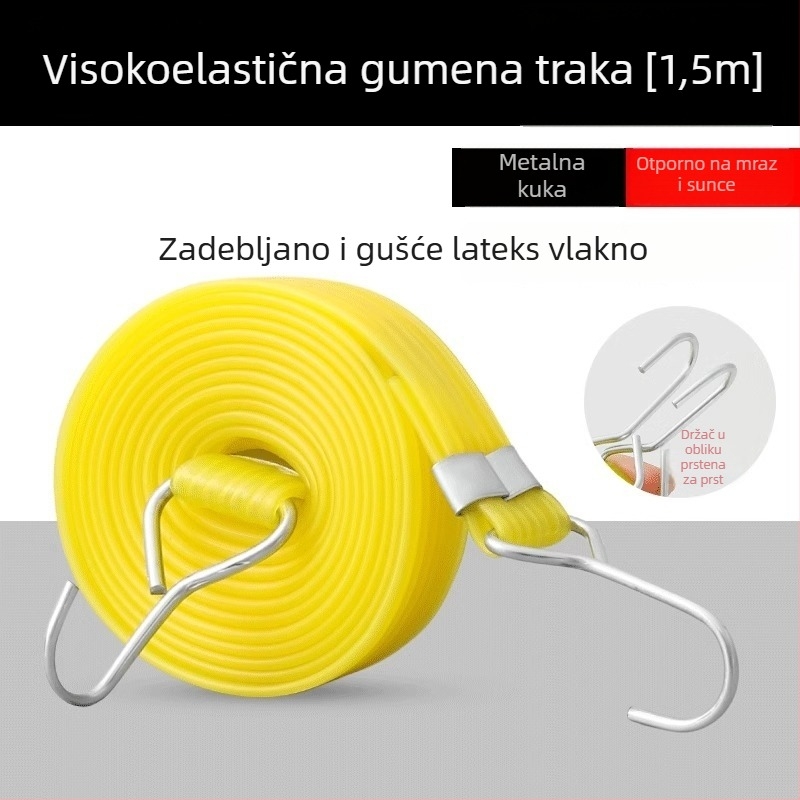 Elastični gumeni kaiš za učvršćivanje električnih vozila i motocikala, 20 mm širok, nosivost 8 kg