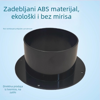 ABS konektor za izlaz zraka s kružnim dnom Ø100 za sustav svježeg zraka, napa i izlaz klima uređaja, prirubnički ventilacijski spoj