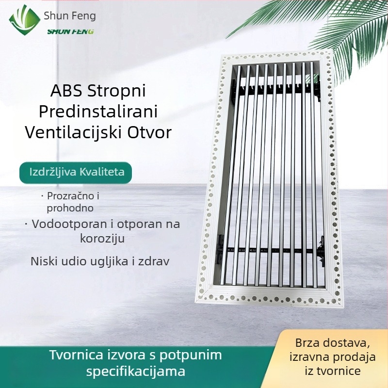 ABS stropni izlaz zraka bez okvira za središnju klimatizaciju, uska rešetka, nevidljivi izlaz zraka
