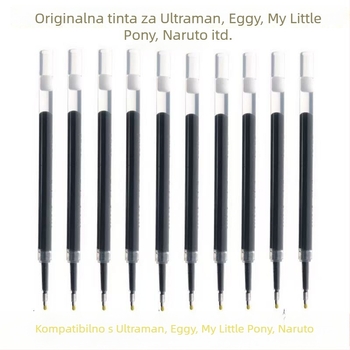 Crni refill gel pera 0,5 mm, tip pritiska, metalno kućište, brzo se suši