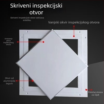 Pristupni otvor za gipsani strop s dvostrukim aluminijskim rubom
