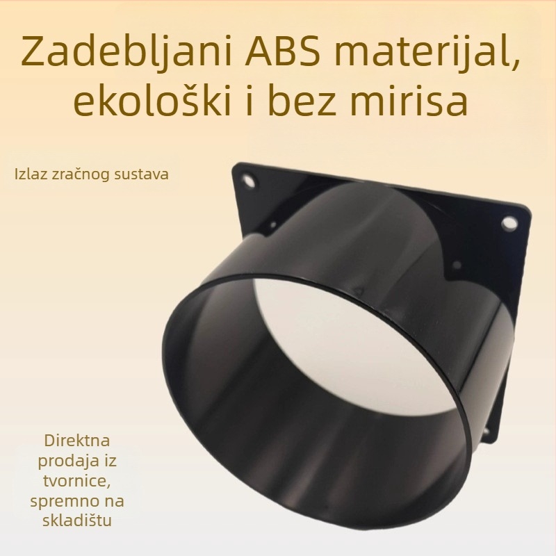ABS flanša za svježi zrak, kvadratna baza, ravni spoj, 120 mm, ventilaijski spoj