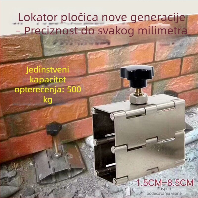 Alat za podizanje pločica s prilagodbom visine u kutu i niveliranjem pločica – pomoćni alat