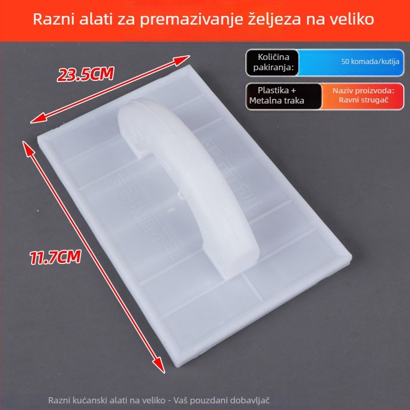 Ručni planer s plastičnom drškom za završnu obradu zidova i poravnavanje kutova; zupčasti planer