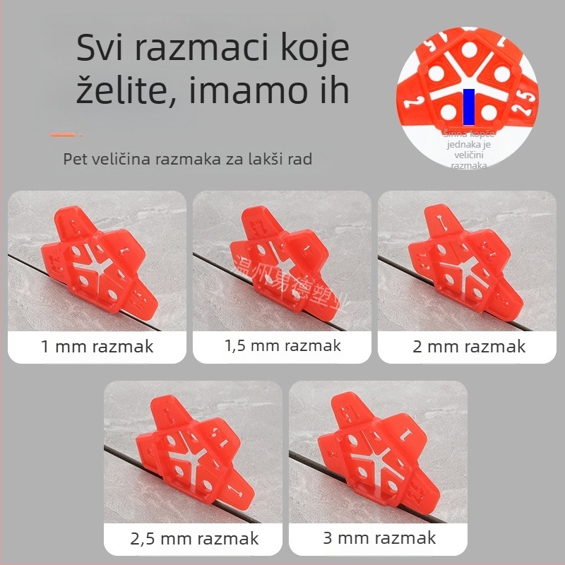 Višenamjenski alat za niveliranje pločica s petokrakom zvijezdom i križem za precizno pozicioniranje i očuvanje fuge, 5-u-1