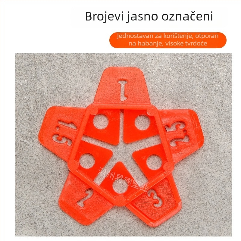 Višenamjenski alat za niveliranje pločica s petokrakom zvijezdom i križem za precizno pozicioniranje i očuvanje fuge, 5-u-1