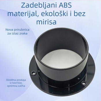 ABS okruglo donja ravna prirubnica 75, izlaz za sustav svježeg zraka, priključak za ventilaciju za napa i klima uređaj