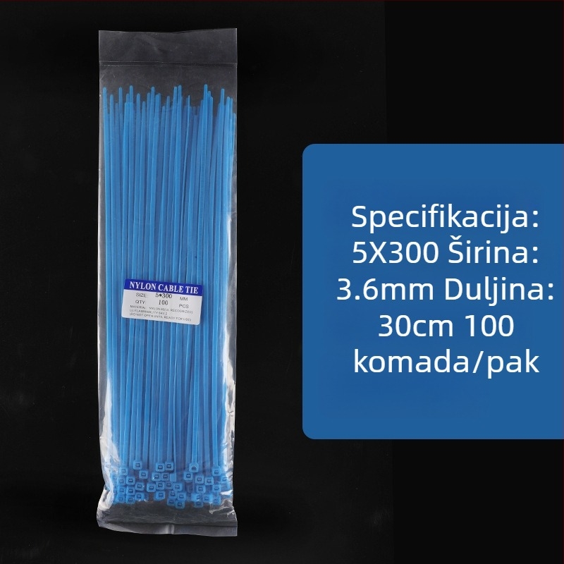 Plave najlonske stezaljke za kablove, različite veličine, 100 komada