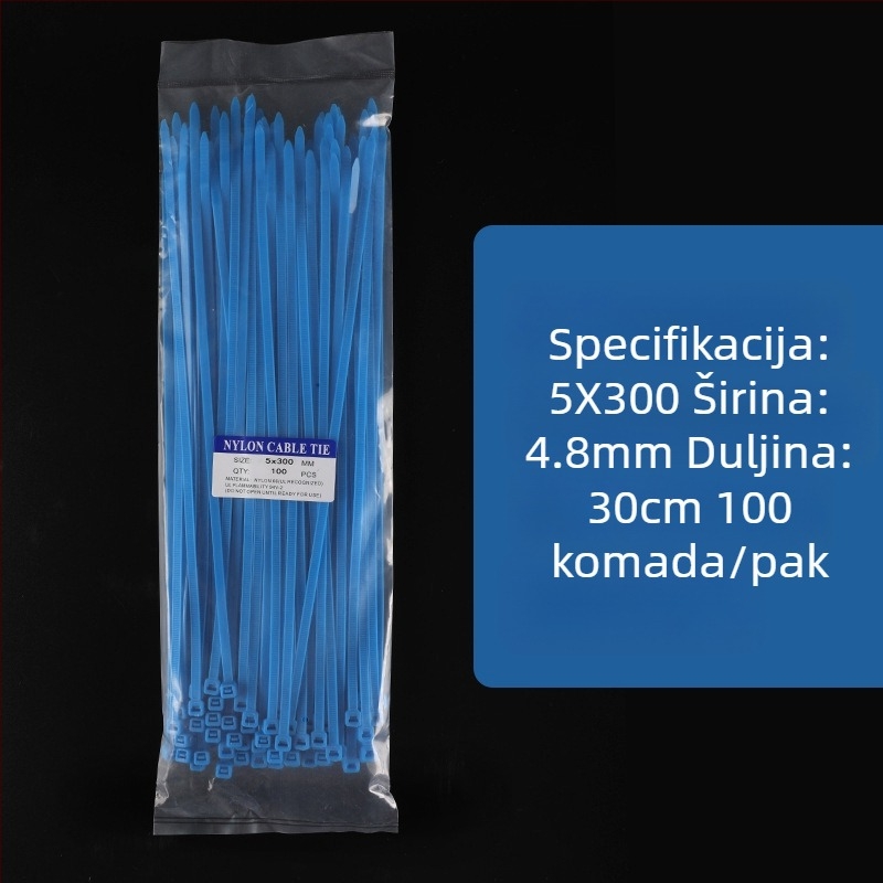 Plave najlonske stezaljke za kablove, različite veličine, 100 komada