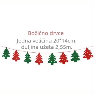 Božićne filc dekoracije s trokutastim zastavicama za izlog