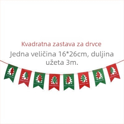 Božićne filc dekoracije s trokutastim zastavicama za izlog