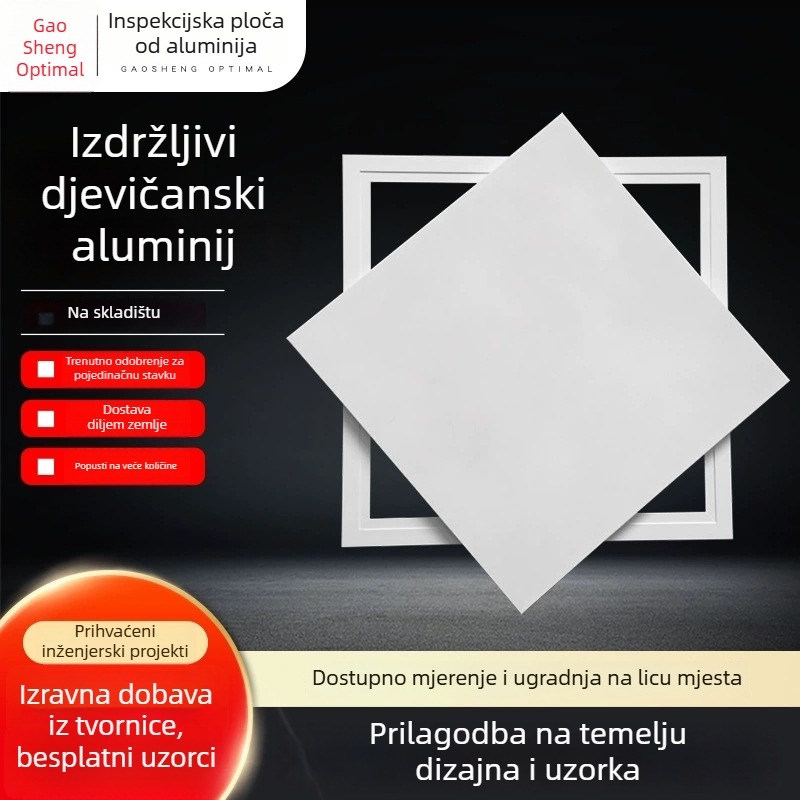 Aluminijski panel za pristup u stropu od gipsane ploče, otvor za održavanje centralne klimatizacije