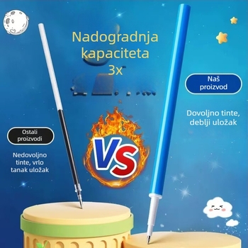 Nadomjestak za gel olovku s toplinski izbrisivim tintom, vrh 0,5 mm, model 9604, crna