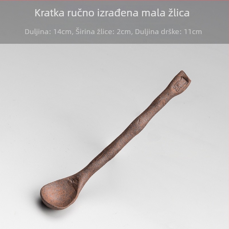 Ručna keramička žličica za kavu s dugim držkom, kreativna keramika, mala žlica za juhu, miješanje, kućna uporaba