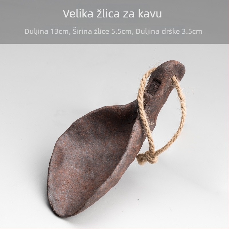 Ručna keramička žličica za kavu s dugim držkom, kreativna keramika, mala žlica za juhu, miješanje, kućna uporaba