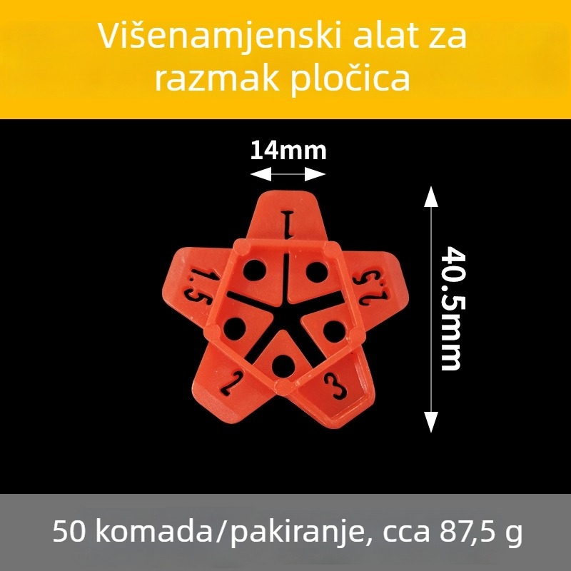 Višestruki nivelator pločica s petokrakom zvjezdom i križnim dijelom – poravnanje, pozicioniranje, brtvilo za fuge, postavljanje i učvršćivanje pločica