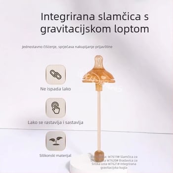 Widie Bear Pribor za bradavicu i slamku za bočicu, silikon s nano-srebrom, širokog otvora, univerzalno