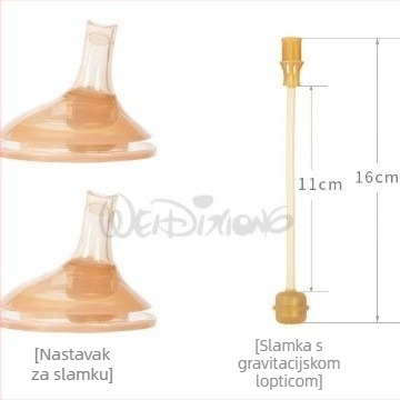 Widie Bear Pribor za bradavicu i slamku za bočicu, silikon s nano-srebrom, širokog otvora, univerzalno