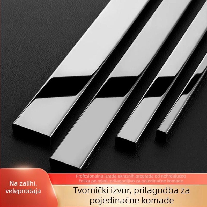 Nerđajući čelik - U-oblikovani žlijeb zatvarački trak za pozadinsku zidnu dekorativnu traku, rub stropa, L-oblik zaštitni kut, zakrivljen