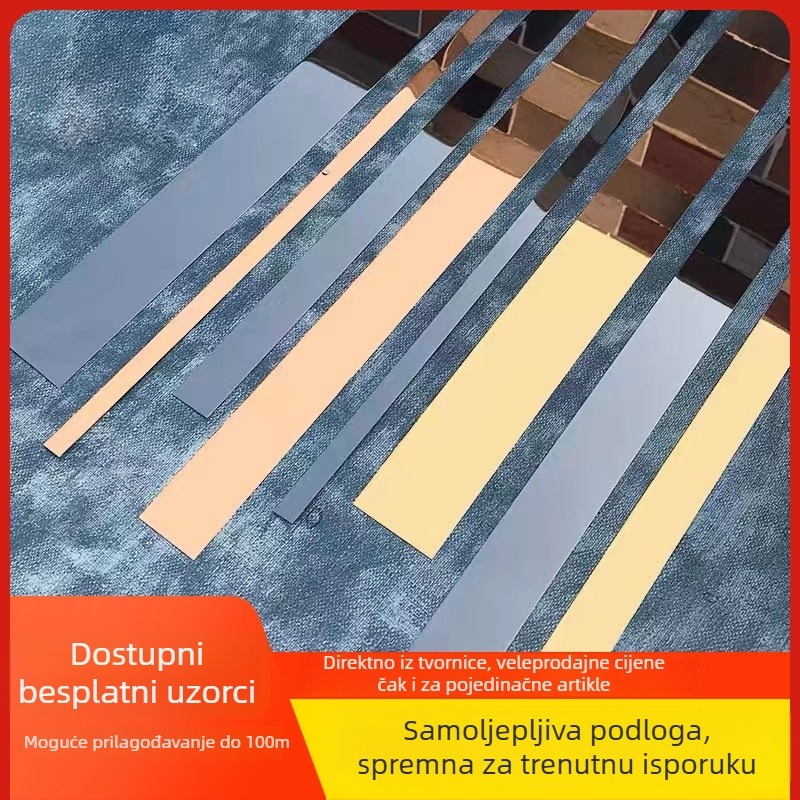 Samo-ljepljiva dekorativna traka od nehrđajućeg čelika s crnim titan završnim slojem za stropove i zidove.