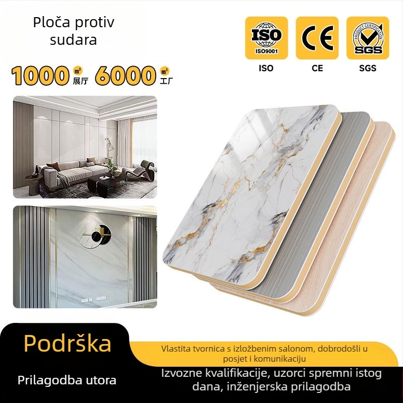 Paneli za zidove i strop od bambusovih vlakana i drvenih vlakana, otporni na udarce, bez formaldehida, vodootporne ploče od karbonskih kristala