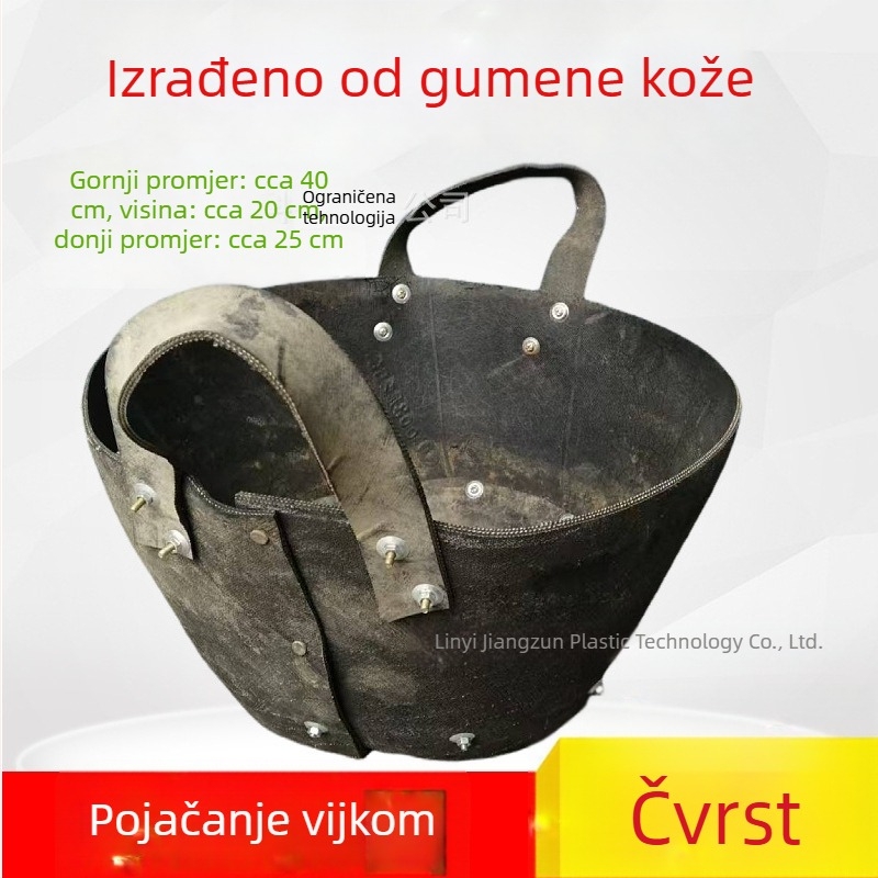 Gusta velika gumena kanta za cement na gradilištu, gumena kanta od pneumatika, vodootporna kalupa za beton