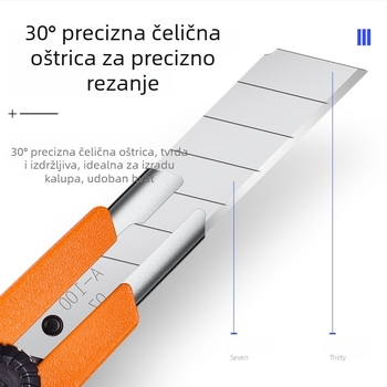 Ekstra veliki 25 mm univerzalni nož s držačem i umetkom oštrice - PC kućište, žuta ili crvena