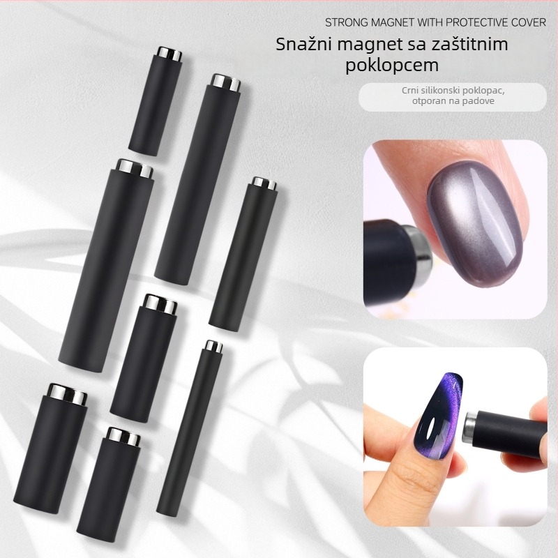 Višenamjenski alat za nokte s cat-eye efektom, zaštitni kućište, cilindrični jak magnet za kreativne uzorke
