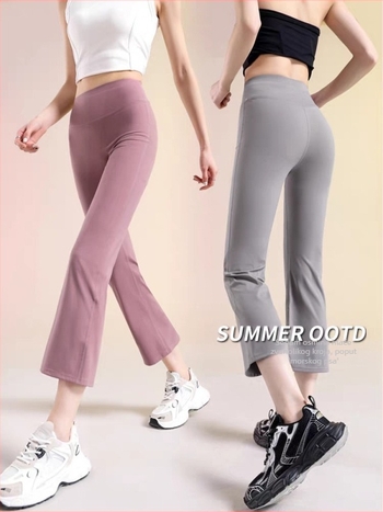 Ženske hlače za jogu s visokim strukom i capri dužinom, tanak materijal, kontrola trbuha, podizanje stražnjice, za fitness i trčanje