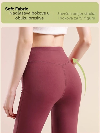 Ženske hlače za jogu s visokim strukom i capri dužinom, tanak materijal, kontrola trbuha, podizanje stražnjice, za fitness i trčanje