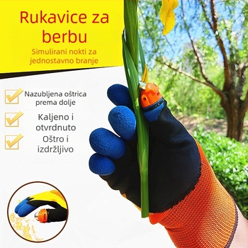 Rukavice za branje s ugrađenim nožem na palac za branje paprike, graha i čaja