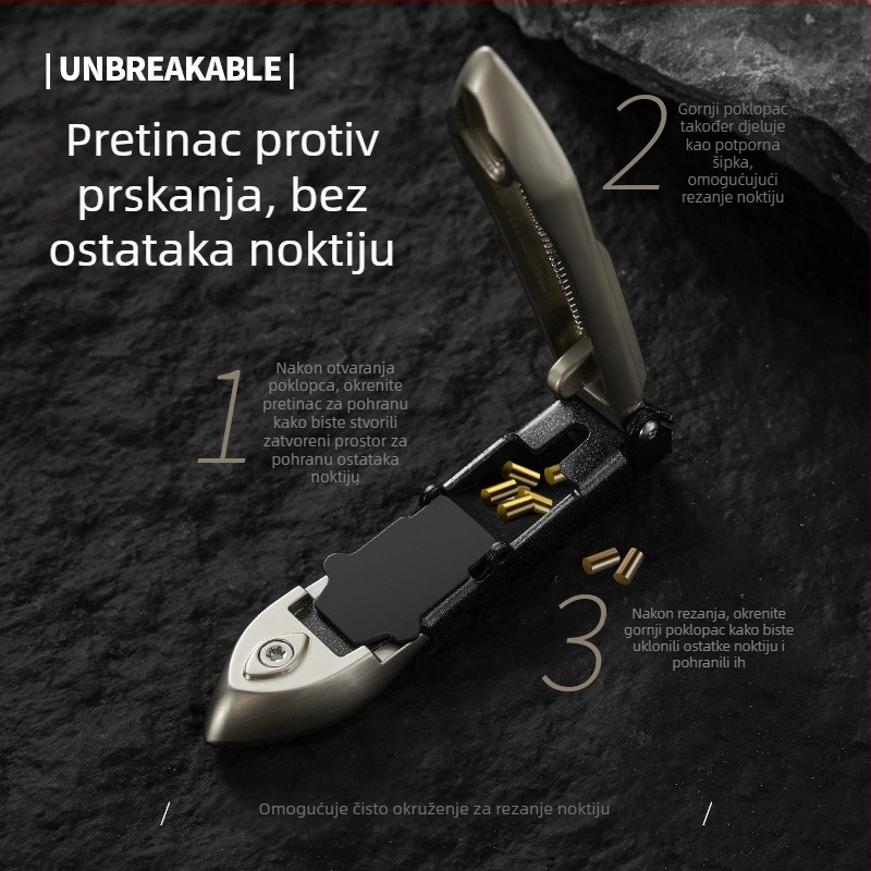 Kreativni automobilni kliješta za nokte od nehrđajućeg čelika s kutijom protiv prskanja – veliki kliješta za manikuru