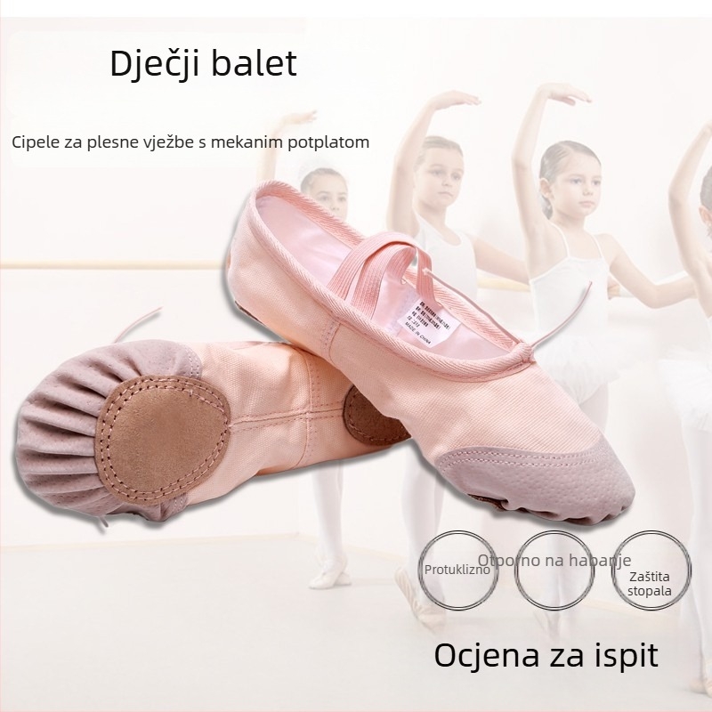 Kwai Valley unisex plesne cipele, mekana potplata, platnena gornja, prozračne i lake, za balet i narodne plesove