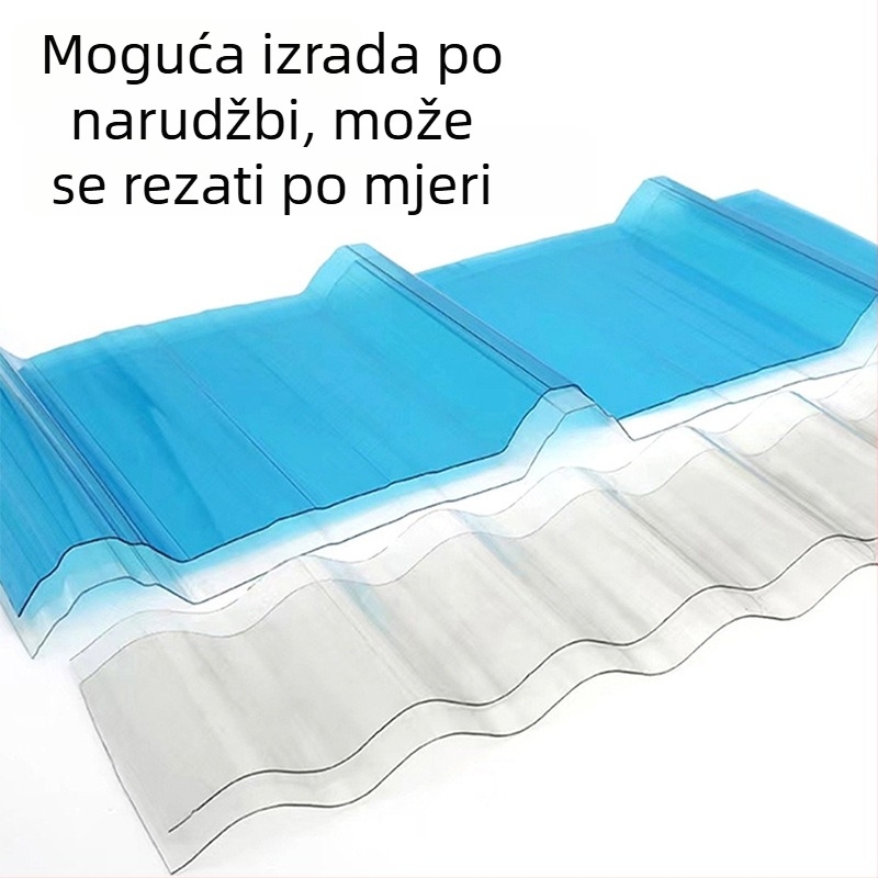 Potpuno prozirni policarbonatni panel za krovove, nadstrešnice i balkone; ojačani osvjetljavajući panel, model 840