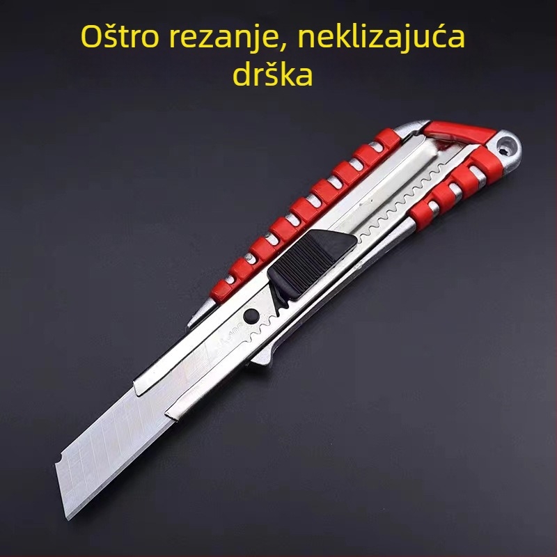 Nož za rezanje od aluminijske legure, s neklizajućom ručkom, velikog formata, teški višenamjenski nož za tapete, nož za otvaranje paketa, veleprodaja