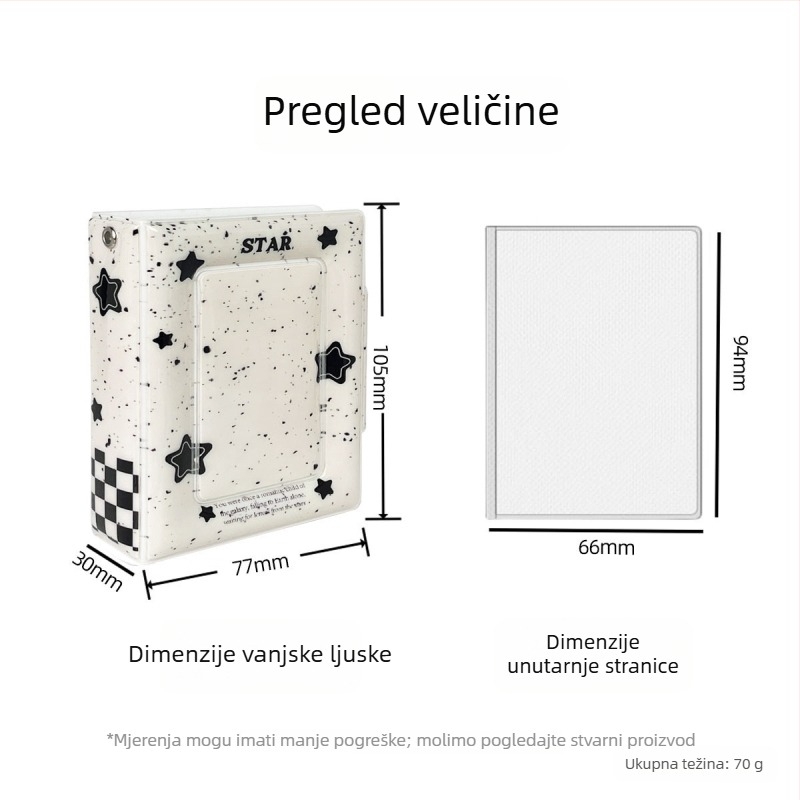 NIS Ink-Dot Stars foto-album za kartice, deblji Instax mini foto-album od 3 inča s prostorom za male kartice