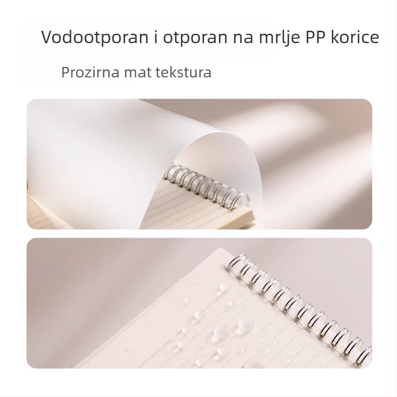 Deli B5 spiralna bilježnica, format A5, vodoravne linije, za srednje škole i pripremu za ispite, bilježnica za greške