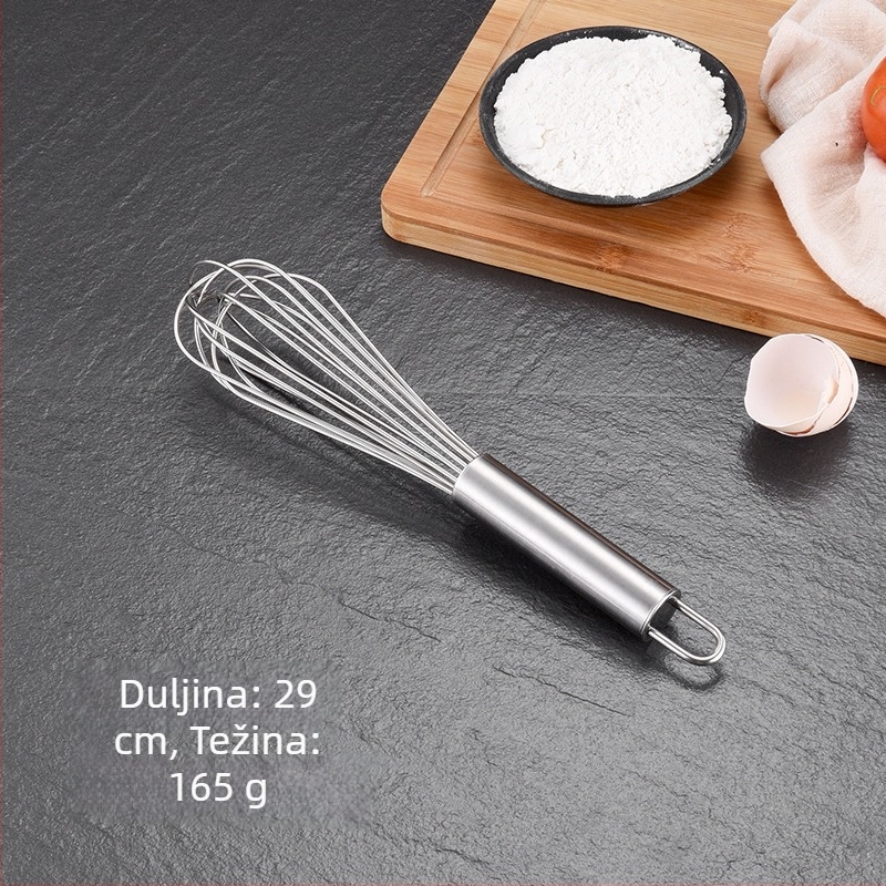 Ručni nehrđajući čelični tučak za jaja, 10 inča, za pečenje