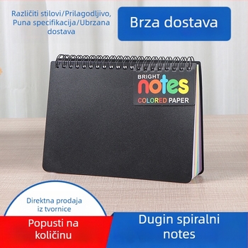Višebojna spiralna bilježnica za kreativno učenje i poslovne sastanke, prenosiva, 100 stranica, dimenzije 127x178 mm