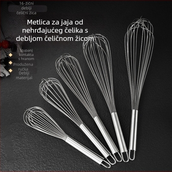 Debeli nehrđajući čelični mućkalica za jaja, ručna, kuhinja i pečenje